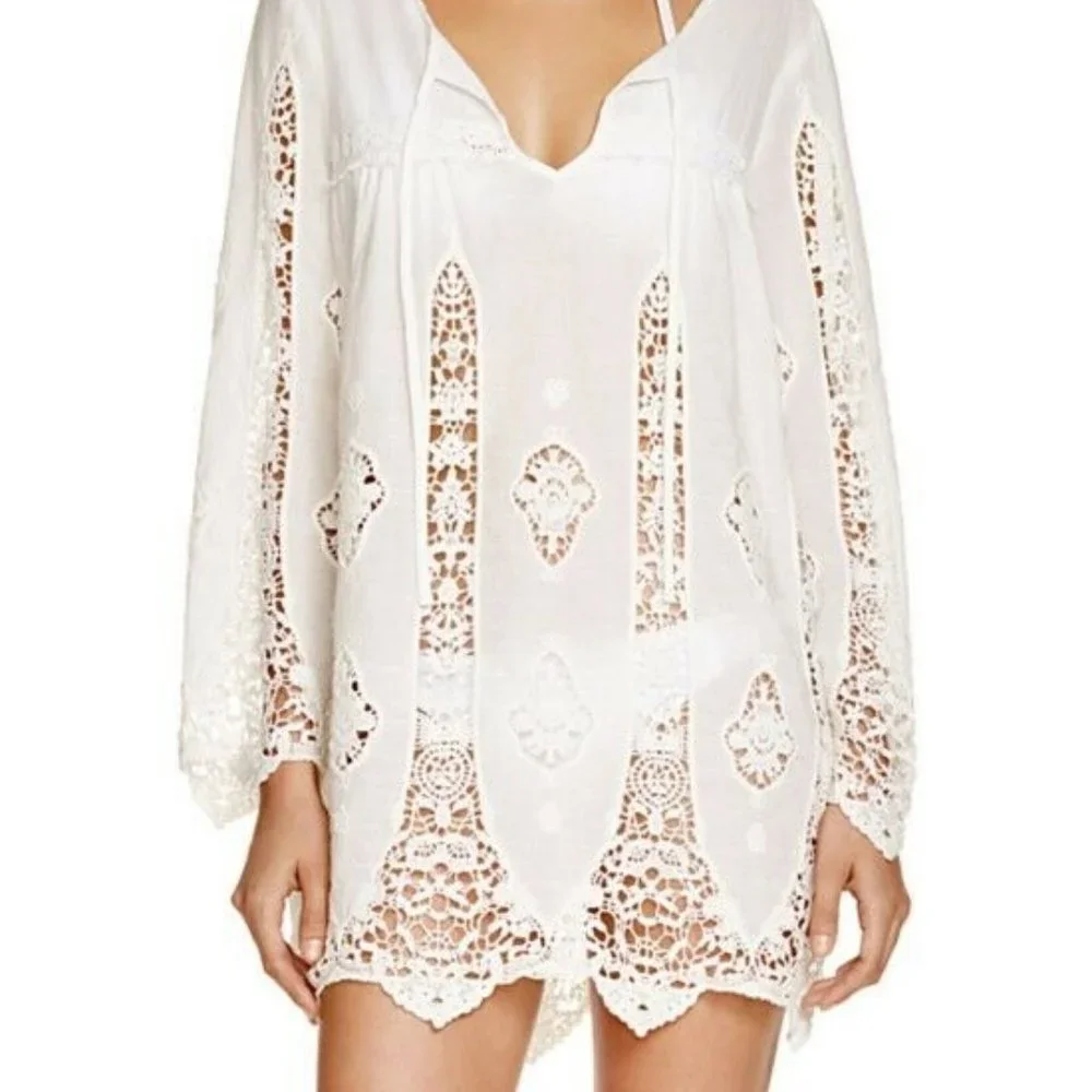 Nanette Lepore Embroidered Tunic Cover Up Dress - Picture 1 of 4